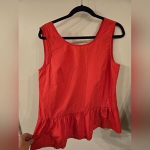 JCREW Red Peplum Tank
